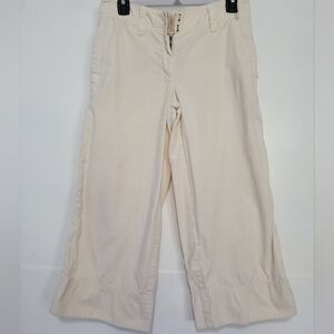 Pure DKNY Corduroy Wide-Leg Crop Pants Size 4 in Cream